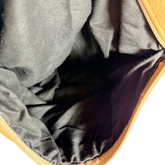 Vintage Genuine Leather Mexico Tan Crossbody Shoulder Bag Slouchy Boho - Picture 11 of 12